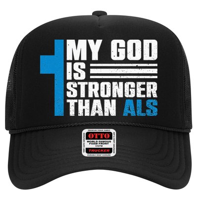 My God Is Stronger Than ALS - ALS Awareness Month Ribbon Trucker Hat