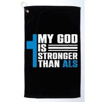 My God Is Stronger Than ALS - ALS Awareness Month Ribbon Golf Towel