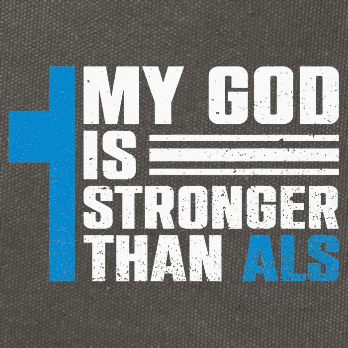 My God Is Stronger Than ALS - ALS Awareness Month Ribbon Cotton Canvas Backpack