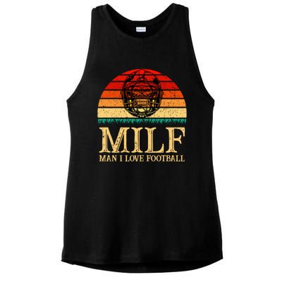 Milfmeaningful Gift I Love Football Funny Football Lover Great Gift Ladies PosiCharge Tri-Blend Wicking Tank