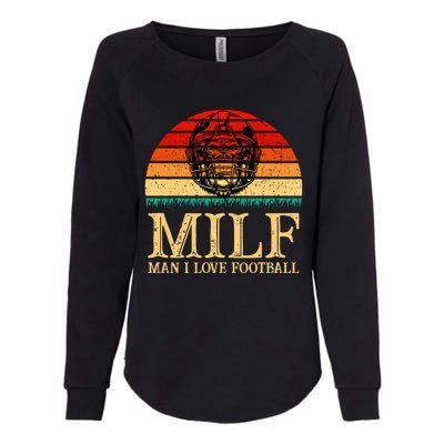 Milfmeaningful Gift I Love Football Funny Football Lover Great Gift Womens California Wash Sweatshirt