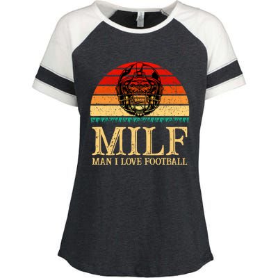 Milfmeaningful Gift I Love Football Funny Football Lover Great Gift Enza Ladies Jersey Colorblock Tee