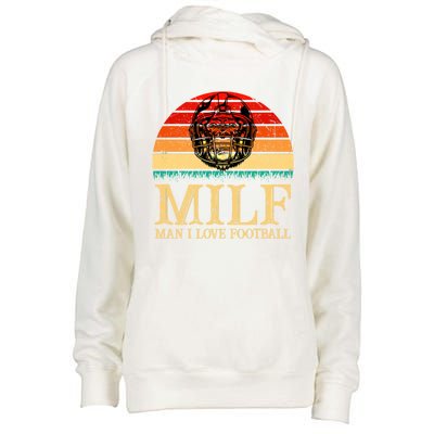 Milfmeaningful Gift I Love Football Funny Football Lover Great Gift Womens Funnel Neck Pullover Hood