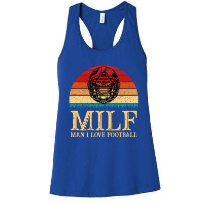 Milfmeaningful Gift I Love Football Funny Football Lover Great Gift Women's Racerback Tank