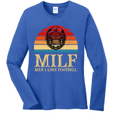 Milfmeaningful Gift I Love Football Funny Football Lover Great Gift Ladies Long Sleeve Shirt