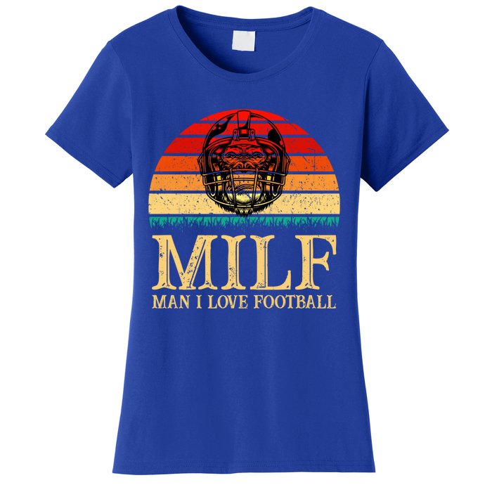 Milfmeaningful Gift I Love Football Funny Football Lover Great Gift Women's T-Shirt