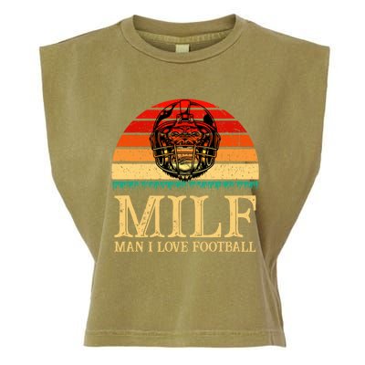 Milfmeaningful Gift I Love Football Funny Football Lover Great Gift Garment-Dyed Women's Muscle Tee