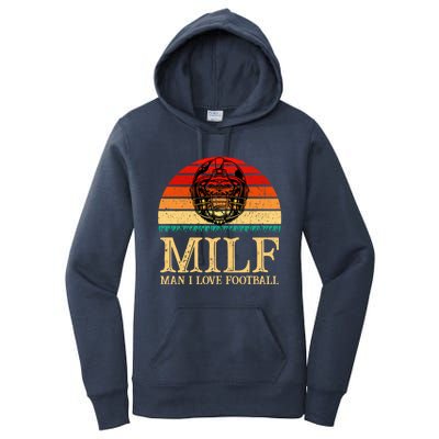 Milfmeaningful Gift I Love Football Funny Football Lover Great Gift Women's Pullover Hoodie