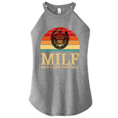 Milfmeaningful Gift I Love Football Funny Football Lover Great Gift Women's Perfect Tri Rocker Tank