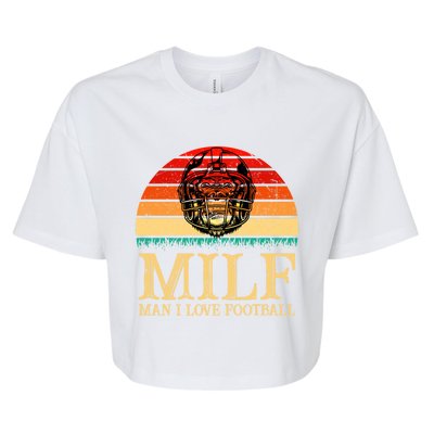 Milfmeaningful Gift I Love Football Funny Football Lover Great Gift Bella+Canvas Jersey Crop Tee