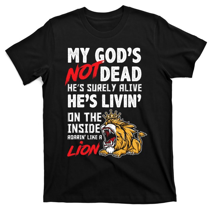 My God Is Not Dead Lion Jesus Christ Christian Faith T-Shirt