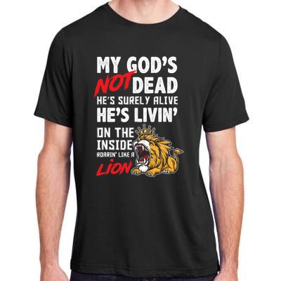 My God Is Not Dead Lion Jesus Christ Christian Faith Adult ChromaSoft Performance T-Shirt