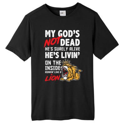 My God Is Not Dead Lion Jesus Christ Christian Faith Tall Fusion ChromaSoft Performance T-Shirt