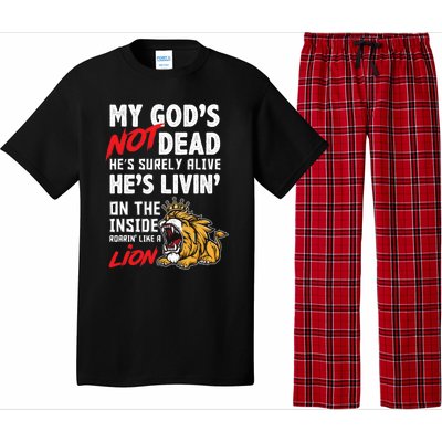 My God Is Not Dead Lion Jesus Christ Christian Faith Pajama Set