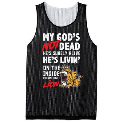 My God Is Not Dead Lion Jesus Christ Christian Faith Mesh Reversible Basketball Jersey Tank