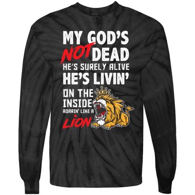 My God Is Not Dead Lion Jesus Christ Christian Faith Tie-Dye Long Sleeve Shirt