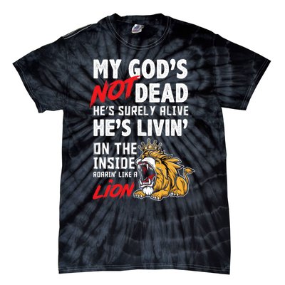 My God Is Not Dead Lion Jesus Christ Christian Faith Tie-Dye T-Shirt