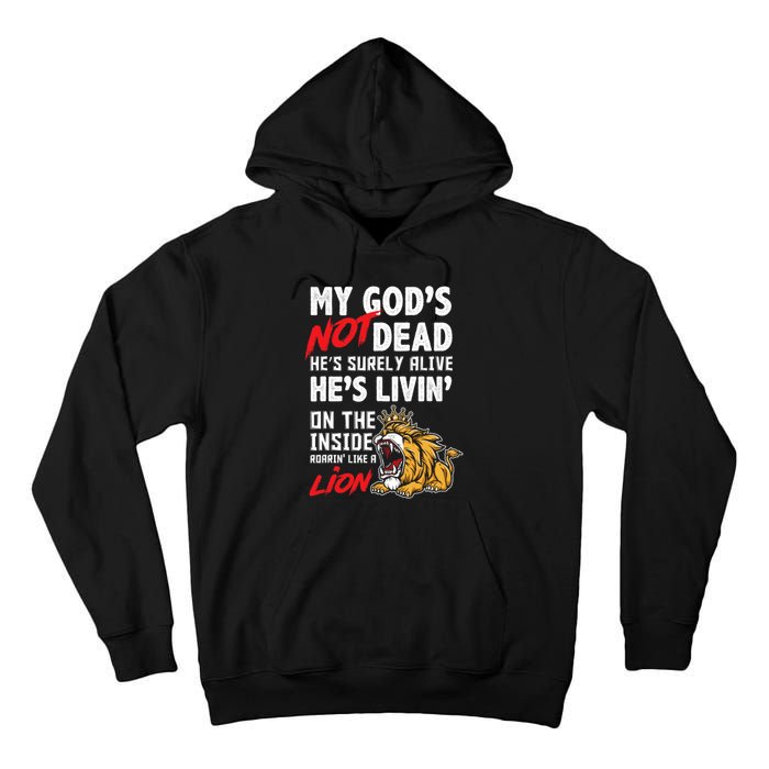 My God Is Not Dead Lion Jesus Christ Christian Faith Tall Hoodie