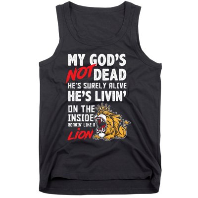 My God Is Not Dead Lion Jesus Christ Christian Faith Tank Top