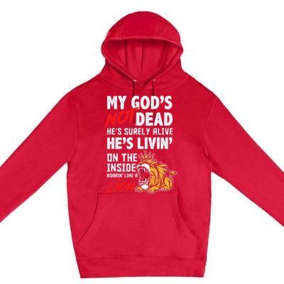 My God Is Not Dead Lion Jesus Christ Christian Faith Premium Pullover Hoodie