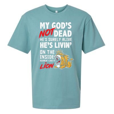 My God Is Not Dead Lion Jesus Christ Christian Faith Sueded Cloud Jersey T-Shirt