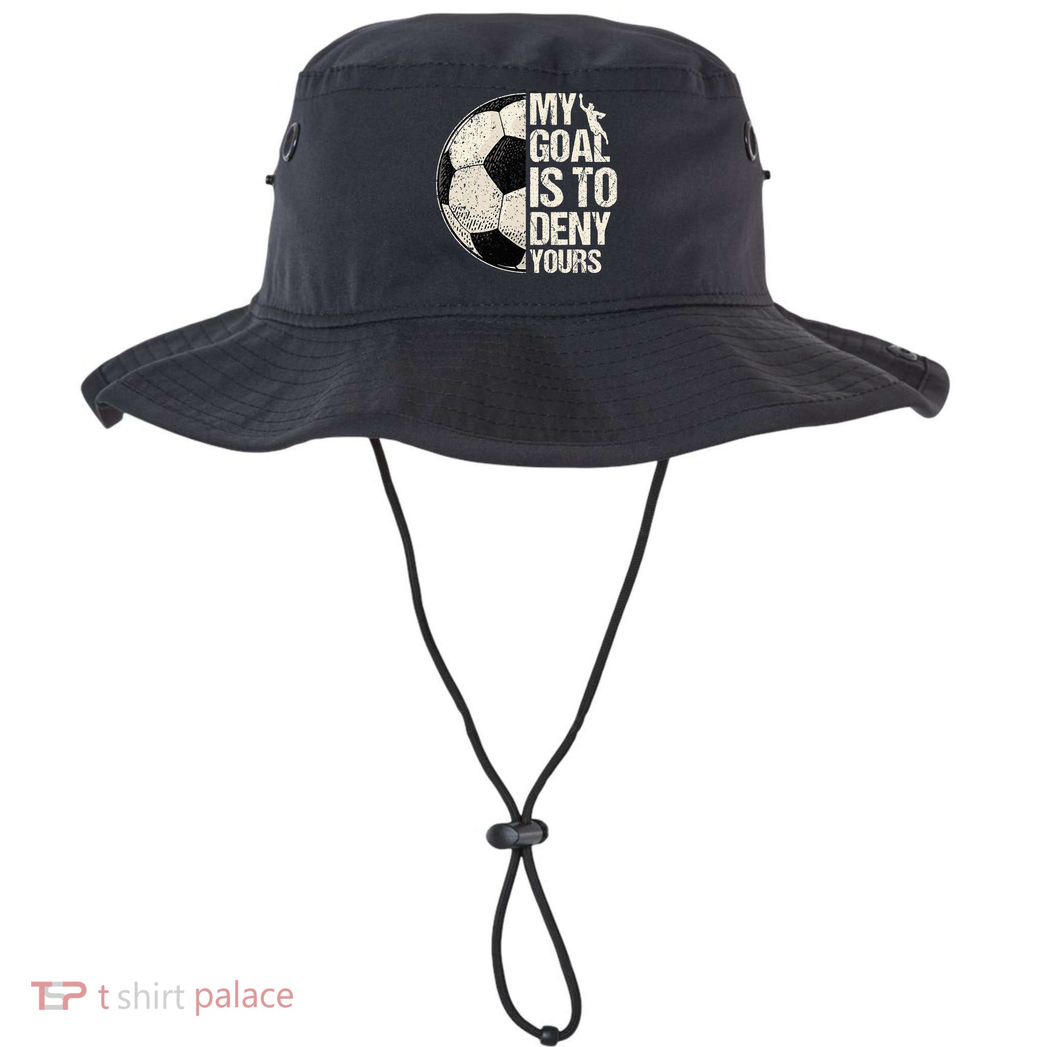 My Goal Is To Deny Yours Soccer Goalie Distressed Goalkeeper Bucket Hat