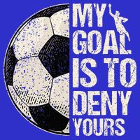 My Goal Is To Deny Yours Soccer Goalie Distressed Goalkeeper Stripe Pom Pom Beanie
