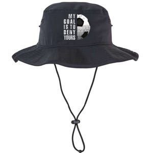 My Goal Is To Deny Yours Soccer Goalie Distressed Goalkeeper Legacy Cool Fit Booney Bucket Hat