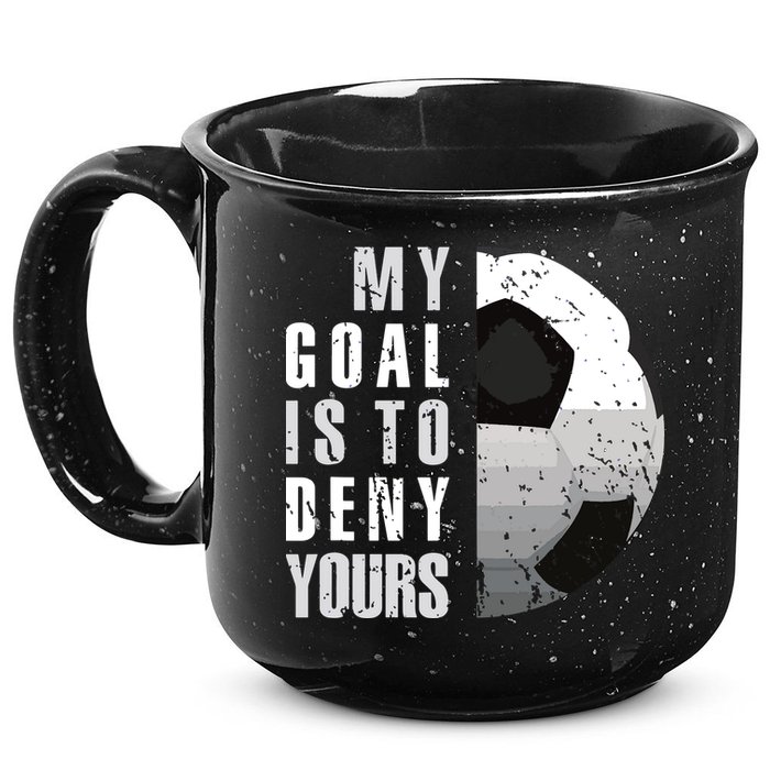 My Goal Is To Deny Yours Soccer Goalie Distressed Goalkeeper 15oz Campfire Ceramic Mug