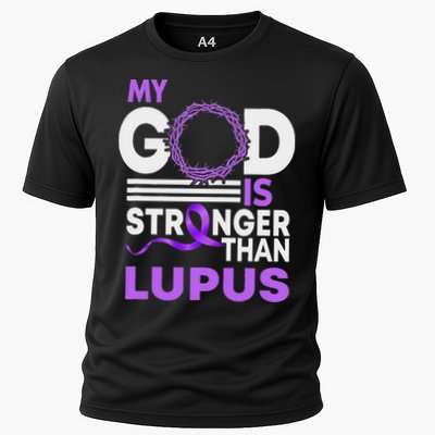 My God Is Stronger Than Lupus Awareness Ribbon Performance Shirt