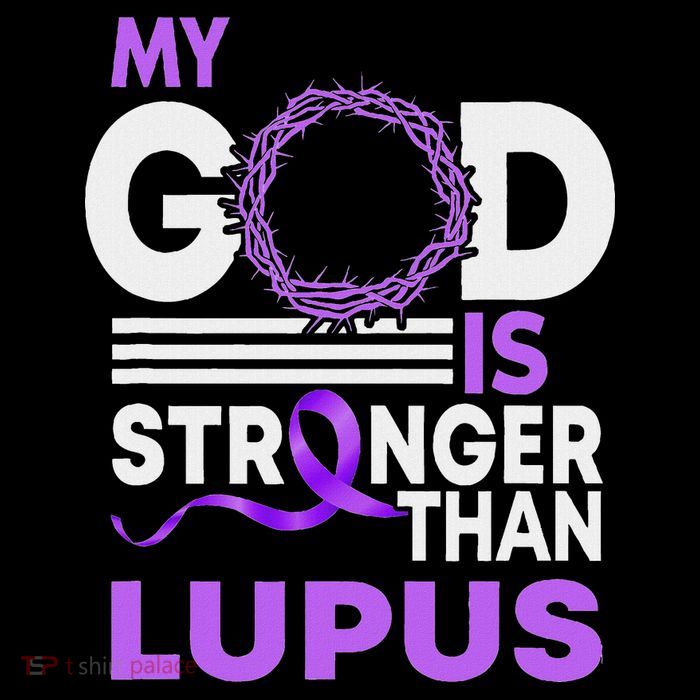 My God Is Stronger Than Lupus Awareness Ribbon Tall T-Shirt