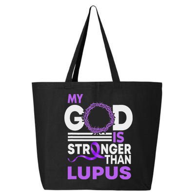 My God Is Stronger Than Lupus Awareness Ribbon 25L Jumbo Tote