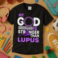 My God Is Stronger Than Lupus Awareness Ribbon Kids T-Shirt