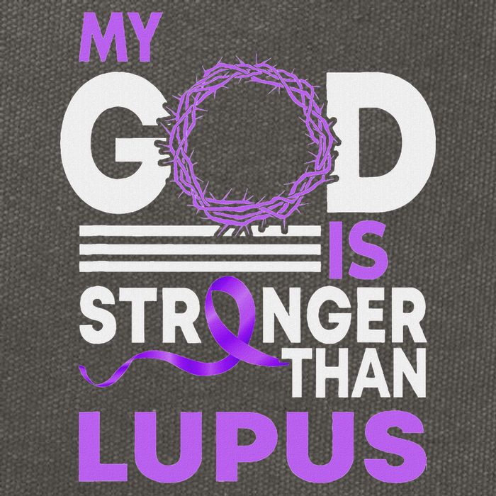 My God Is Stronger Than Lupus Awareness Ribbon Cotton Canvas Backpack