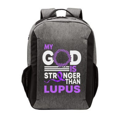 My God Is Stronger Than Lupus Awareness Ribbon Vector Backpack