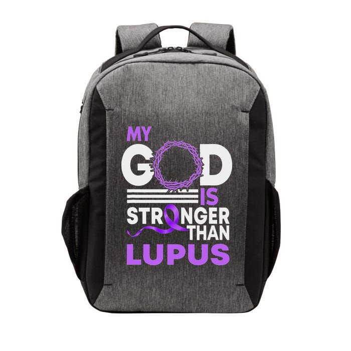 My God Is Stronger Than Lupus Awareness Ribbon Vector Backpack