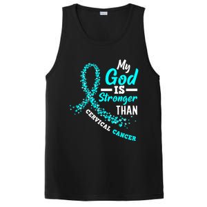 My God Is Stronger Than Cervical Cancer Warrior Great Gift PosiCharge Competitor Tank