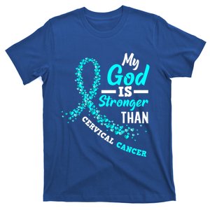 My God Is Stronger Than Cervical Cancer Warrior Great Gift T-Shirt