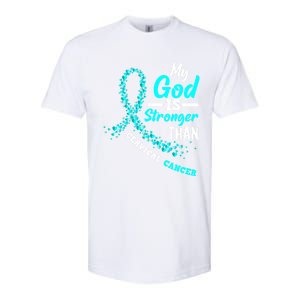 My God Is Stronger Than Cervical Cancer Warrior Great Gift Softstyle CVC T-Shirt