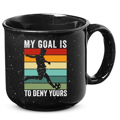 My Goal Is To Deny Yours Vintage Funny Soccer Gift 15oz Campfire Ceramic Mug