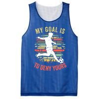 My Goal Is To Deny Yours Vintage Funny Soccer Gift Mesh Reversible Basketball Jersey Tank