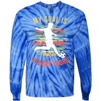 My Goal Is To Deny Yours Vintage Funny Soccer Gift Tie-Dye Long Sleeve Shirt