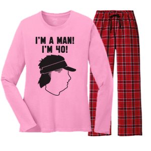 Mike Gundy IM A Man! IM 40! Women's Long Sleeve Flannel Pajama Set 