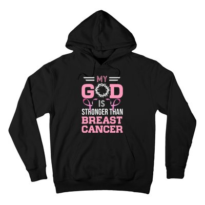 My God Is Stronger Than Breast Cancer Awareness Christian Hoodie