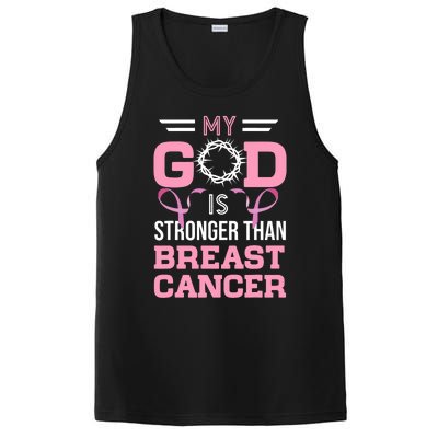 My God Is Stronger Than Breast Cancer Awareness Christian PosiCharge Competitor Tank