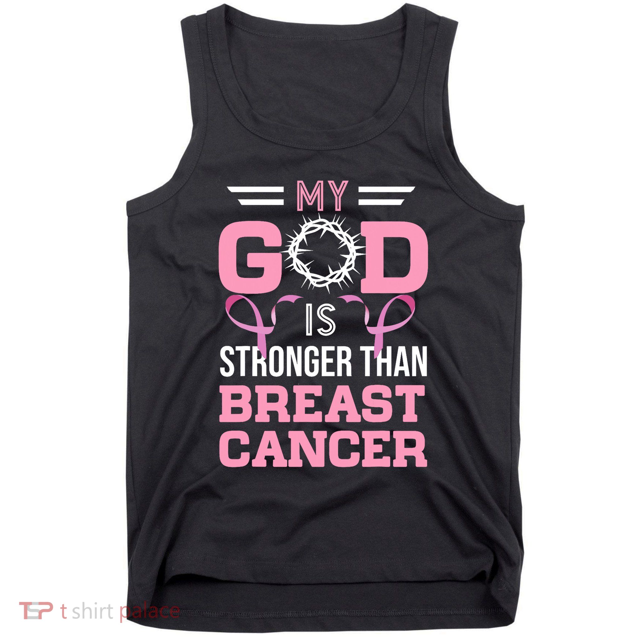 My God Is Stronger Than Breast Cancer Awareness Christian Tank Top