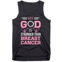 My God Is Stronger Than Breast Cancer Awareness Christian Tank Top