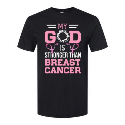 My God Is Stronger Than Breast Cancer Awareness Christian Softstyle CVC T-Shirt