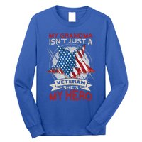 My Grandma Is My Hero Usa Flag Proud American Veteran Mom Great Gift Long Sleeve Shirt