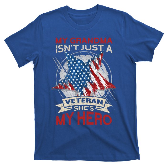 My Grandma Is My Hero Usa Flag Proud American Veteran Mom Great Gift T-Shirt